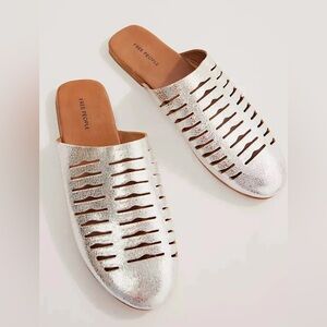 FREE PEOPLE Slice Of Sun Flats-Silver color-Size 7.5 & 8